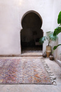 Beni M'guild purple taupe vintage moroccan rug handmade