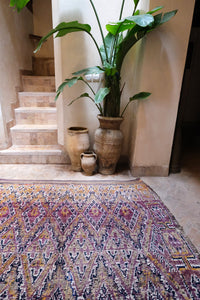 Beni M'guild purple taupe vintage moroccan rug handmade