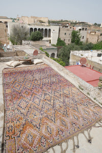 Beni M'guild purple taupe vintage moroccan rug handmade