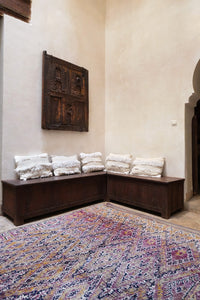Beni M'guild purple taupe vintage moroccan rug handmade