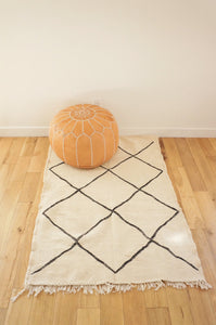 Small Beni Ourain flatweave rug black white