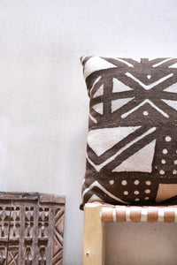 Vintage Mud Cloth Cushion - 18" x 18"