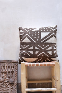 Vintage Mud Cloth Cushion - 18" x 18"