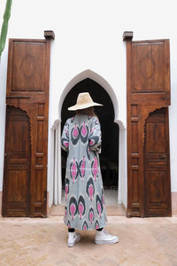 Ikat Uzbek Duster - Pink